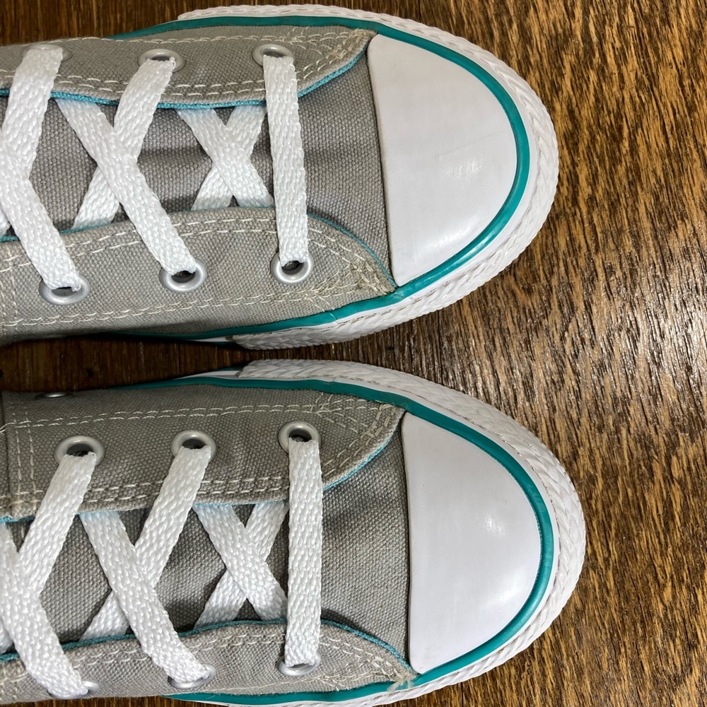 Converse CTAS Low Top Grey/Blue Size 2 Junior - Picture 6 of 10
